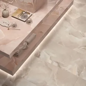 Mirage Onyce Rose Brillant 120x120 cm CAF7 | Carrelage imitation marbre 